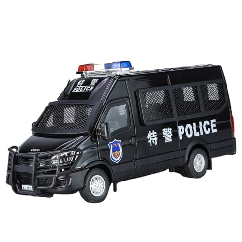 Druckguss 1:24 for Iveco SWAT Polizeiauto City Rescue Fire Truck Legierungsautomodell Ton Und Licht Vollständig Geöffnete Tür Miniaturfahrzeugmodell(1:24 SWAT) von EXYFRUX