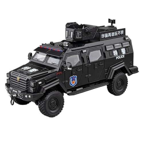 Druckguss 1:24 for Iveco SWAT Polizeiauto City Rescue Fire Truck Legierungsautomodell Ton Und Licht Vollständig Geöffnete Tür Miniaturfahrzeugmodell(1:24 SWAT Black A) von EXYFRUX