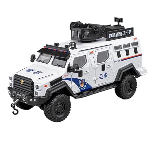 Druckguss 1:24 for Iveco SWAT Polizeiauto City Rescue Fire Truck Legierungsautomodell Ton Und Licht Vollständig Geöffnete Tür Miniaturfahrzeugmodell(1:24 SWAT White A) von EXYFRUX