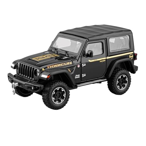 Druckguss 1:24 for Jeep Wrangler Classic SUV Simulation Legierung Automodell Sound Und Licht Pull Back Fahrzeug Sammlung Ornamente(Black) von EXYFRUX