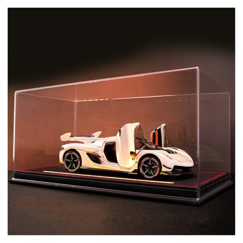 Druckguss 1:24 for Koenigsegg Jesko ONE 1 Legierung Supercar Modell Simulation Sound Und Licht Pull-Back Auto Modell Sammlung Display(White with Display Box) von EXYFRUX