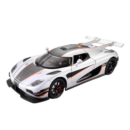 Druckguss 1:24 for Koenigsegg ONE Alloy Supercar-Modellsimulation Sound Und Licht Pullback-Auto Fahrzeugmodell Mit Vollständig Geöffneter Tür(White) von EXYFRUX
