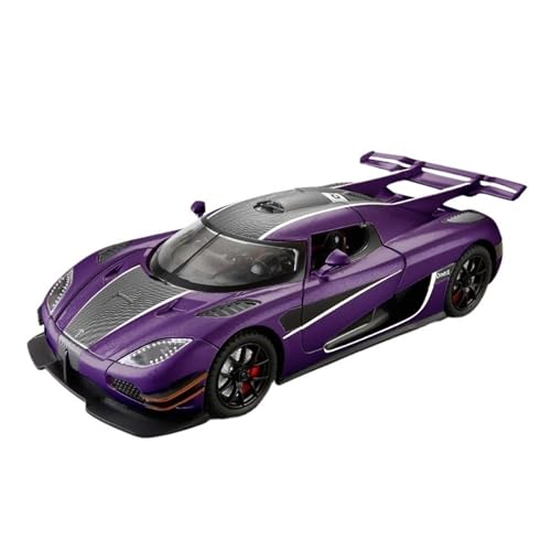Druckguss 1:24 for Koenigsegg ONE Supercar Simulation Legierung Automodell Vollständig Geöffnete Tür Pull Back Fahrzeugmodell Sammlung Ornamente(Purple) von EXYFRUX