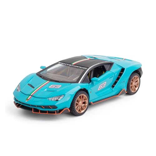 Druckguss 1:24 for Lamborghini LP770-4 Legierungsautomodell Simulation Ton Und Licht Zurückziehen Vollständig Geöffnete Tür Fahrzeugmodelldekoration(740 Blue) von EXYFRUX