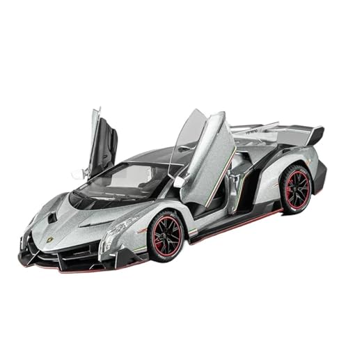Druckguss 1:24 for Lamborghini LP770-4 Legierungsautomodell Simulation Ton Und Licht Zurückziehen Vollständig Geöffnete Tür Fahrzeugmodelldekoration(Veneno Grey) von EXYFRUX