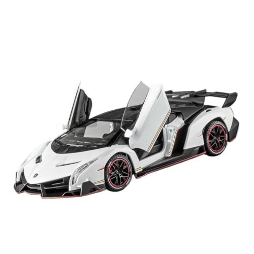 Druckguss 1:24 for Lamborghini LP770-4 Legierungsautomodell Simulation Ton Und Licht Zurückziehen Vollständig Geöffnete Tür Fahrzeugmodelldekoration(Veneno White) von EXYFRUX