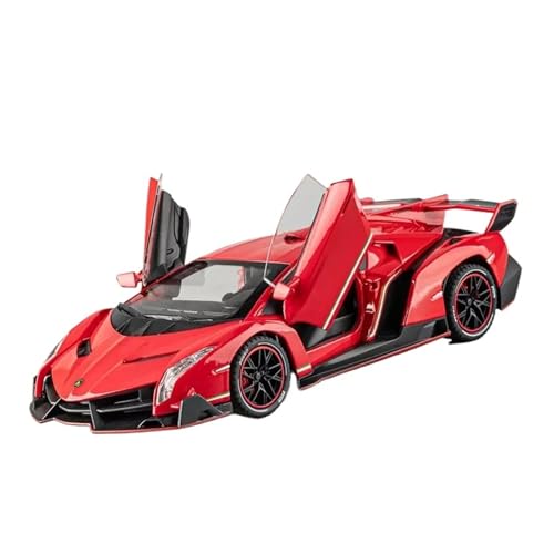 Druckguss 1:24 for Lamborghini LP770-4 Legierungsautomodell Simulation Ton Und Licht Zurückziehen Vollständig Geöffnete Tür Fahrzeugmodelldekoration(Veneno red) von EXYFRUX