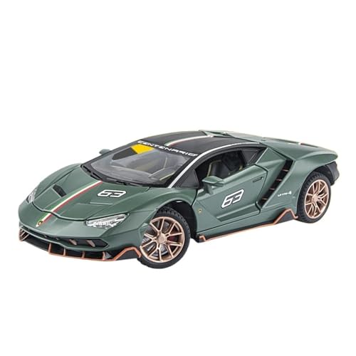 Druckguss 1:24 for Lamborghini LP770 780 SVJ63 Legierungsautomodell Simulation Sound Und Licht Pullback-Auto Vollständig Geöffnete Tür Fahrzeugmodell(770 Green) von EXYFRUX