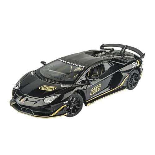 Druckguss 1:24 for Lamborghini LP770 780 SVJ63 Legierungsautomodell Simulation Sound Und Licht Pullback-Auto Vollständig Geöffnete Tür Fahrzeugmodell(780 Black) von EXYFRUX
