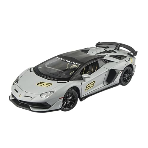 Druckguss 1:24 for Lamborghini LP770 780 SVJ63 Legierungsautomodell Simulation Sound Und Licht Pullback-Auto Vollständig Geöffnete Tür Fahrzeugmodell(780 Gray) von EXYFRUX