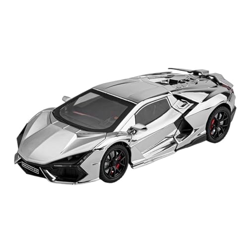 Druckguss 1:24 for Lamborghini Revuelto SVJ63 Venom 770 Legierung Simulation Auto Modell Sound Und Licht Pull-Back Miniatur Modell Sammlung(Revuelto electroplated Silver) von EXYFRUX