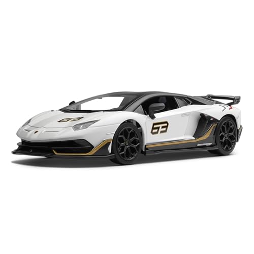 Druckguss 1:24 for Lamborghini SVJ63 Legierung Supercar Modellsammlung Sound Und Licht Vollständig Geöffnete Tür Miniaturfahrzeugmodell(White) von EXYFRUX