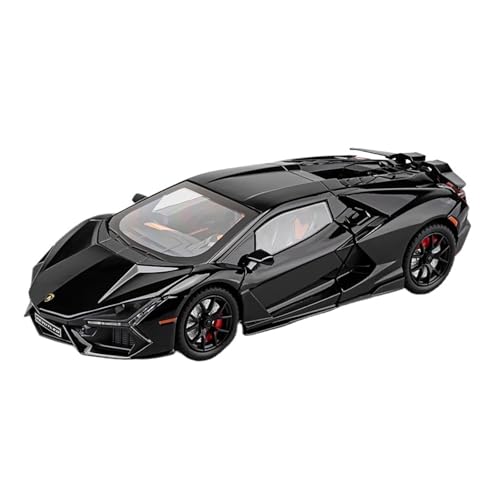 Druckguss 1:24 for Lamborghini SVJ63 Revuelto Legierungsautomodell Sound Und Licht Pullback-Auto Fahrzeugmodell Mit Vollständig Geöffneter Tür(Revuelto Black) von EXYFRUX