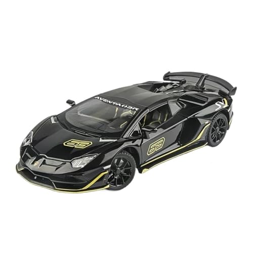 Druckguss 1:24 for Lamborghini SVJ63 Revuelto Legierungsautomodell Sound Und Licht Pullback-Auto Fahrzeugmodell Mit Vollständig Geöffneter Tür(SVJ Black) von EXYFRUX