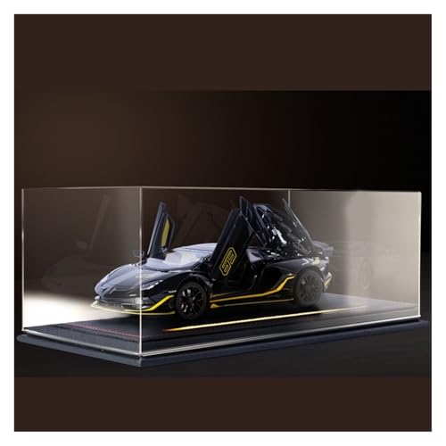 Druckguss 1:24 for Lamborghini SVJ63 Supercar Legierung Automodell Simulation Sound Und Licht Pullback Fahrzeugmodellsammlung(Black with transparent Box) von EXYFRUX
