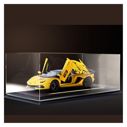 Druckguss 1:24 for Lamborghini SVJ63 Supercar Legierung Automodell Simulation Sound Und Licht Pullback Fahrzeugmodellsammlung(Yellow with transparent Box) von EXYFRUX