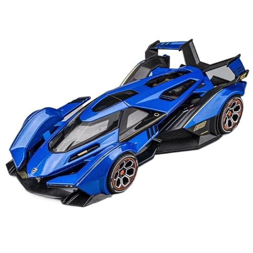 Druckguss 1:24 for Lamborghini V12GT Concept Sportwagen-Simulation Sound Und Licht Pullback-Legierung Automodell Miniatur-Fahrzeugmodell(Blue) von EXYFRUX