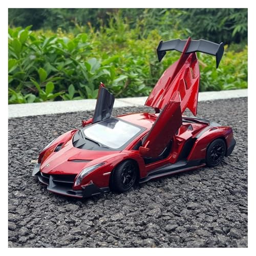 Druckguss 1:24 for Lamborghini Veneno Legierung Supercar Modell Simulation Vollständig Offene Tür Miniatur Fahrzeug Modell Dekoration Sammlung(Red) von EXYFRUX