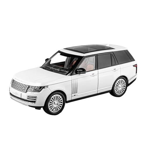 Druckguss 1:24 for Land Rover Range Rover Defender Legierung Simulation Automodell Sound Und Licht Pullback Miniaturmodellsammlung(1:18 Range Rover White) von EXYFRUX