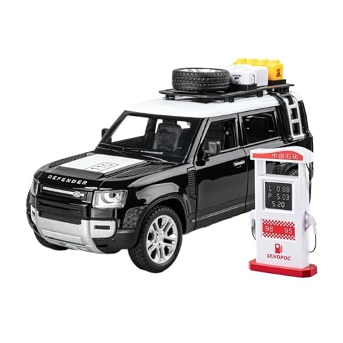Druckguss 1:24 for Land Rover Range Rover Defender Legierung Simulation Automodell Sound Und Licht Pullback Miniaturmodellsammlung(Defender Outdoor Edition Black) von EXYFRUX