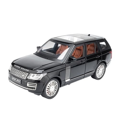 Druckguss 1:24 for Land Rover Range Rover Defender Legierung Simulation Automodell Sound Und Licht Pullback Miniaturmodellsammlung(Range Rover Black) von EXYFRUX