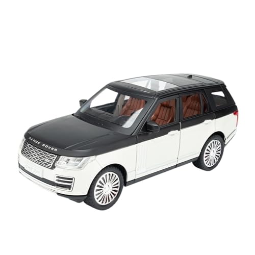 Druckguss 1:24 for Land Rover Range Rover Defender Legierung Simulation Automodell Sound Und Licht Pullback Miniaturmodellsammlung(Range Rover White) von EXYFRUX