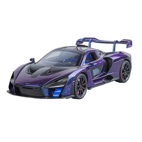 Druckguss 1:24 for McLaren Senna Classic Supercar Simulation Legierung Automodell Sound Und Licht Pull Back Fahrzeug Sammlung Ornamente(Purple) von EXYFRUX