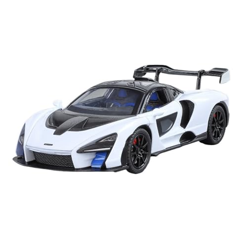 Druckguss 1:24 for McLaren Senna Classic Supercar Simulation Legierung Automodell Sound Und Licht Pull Back Fahrzeug Sammlung Ornamente(White) von EXYFRUX