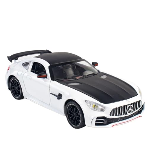 Druckguss 1:24 for Mercedes-Benz AMG GTR Simulation Sound Und Licht Pullback-Legierung Automodell Miniatur Fahrzeugmodell Ornamente(White) von EXYFRUX