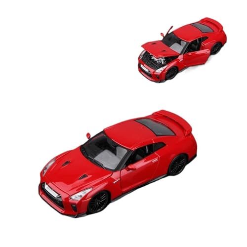 Druckguss 1:24 for Nissan 2017 GT-R Sportwagensimulation Legierungsautomodell Vollständig Geöffnete Tür Fahrzeugmodell-Dekorationssammlung(Red) von EXYFRUX