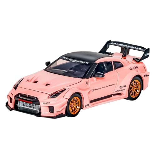 Druckguss 1:24 for Nissan GTR Black Mamba Legierung Automodell Breite Karosserie Und Großer Heckflügel Modifizierte Version Miniatur-Fahrzeugmodell(Pink) von EXYFRUX