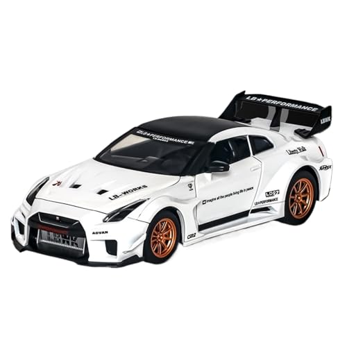 Druckguss 1:24 for Nissan GTR Black Mamba Legierung Automodell Breite Karosserie Und Großer Heckflügel Modifizierte Version Miniatur-Fahrzeugmodell(White) von EXYFRUX