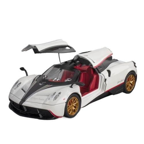 Druckguss 1:24 for Pagani Chinese Dragon Supercar Legierung Automodell Simulation Sound Und Licht Pullback Automodell Sammlung Display(White) von EXYFRUX