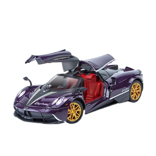 Druckguss 1:24 for Pagani Huayra Zonta HP China Dragon Simulation Legierung Automodell Sound Und Licht Vollständig Geöffnete Tür Miniaturfahrzeugmodell(1:24 Huayra Purple) von EXYFRUX