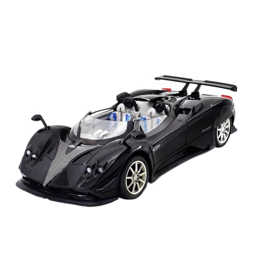 Druckguss 1:24 for Pagani Huayra Zonta HP China Dragon Simulation Legierung Automodell Sound Und Licht Vollständig Geöffnete Tür Miniaturfahrzeugmodell(1:24 Zonta Black Convertible) von EXYFRUX