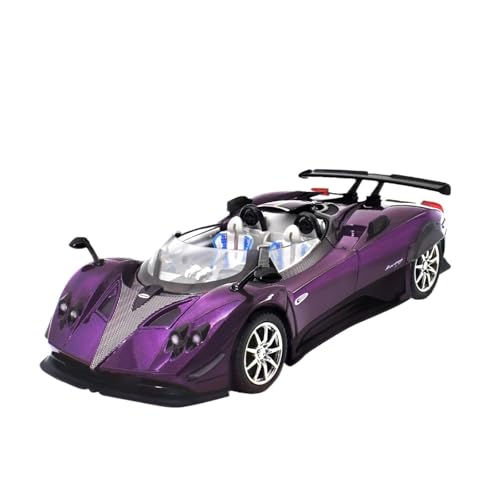 Druckguss 1:24 for Pagani Huayra Zonta HP China Dragon Simulation Legierung Automodell Sound Und Licht Vollständig Geöffnete Tür Miniaturfahrzeugmodell(1:24 Zonta Purple Convertible) von EXYFRUX