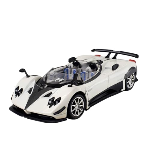 Druckguss 1:24 for Pagani Zonda Chinese Dragon Supercar Legierung Simulation Automodell Sound Und Licht Pullback Miniaturmodellsammlung(1:24 HP White) von EXYFRUX