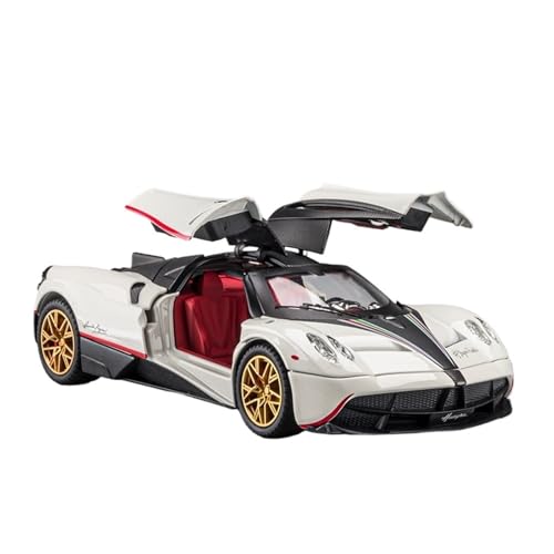 Druckguss 1:24 for Pagani Zonda Chinese Dragon Supercar Legierung Simulation Automodell Sound Und Licht Pullback Miniaturmodellsammlung(1:24 White) von EXYFRUX