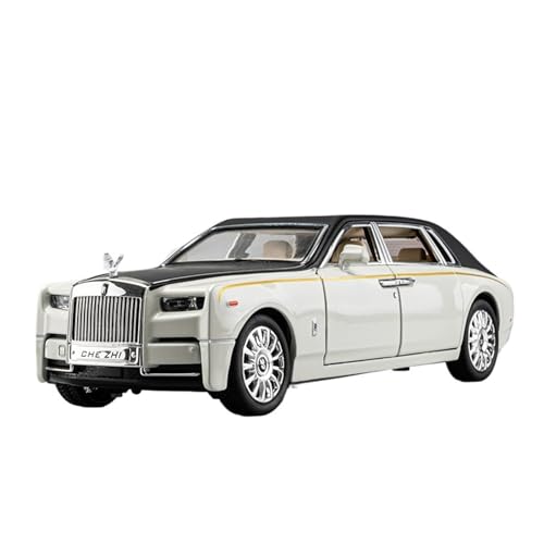 Druckguss 1:24 for Rolls-Royce Phantom Cullinan RV Simulation Legierung Automodell Miniatur Sound Und Licht Pull-Back-Modellfahrzeug(CAR White) von EXYFRUX