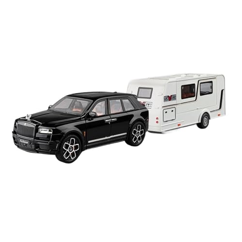 Druckguss 1:24 for Rolls-Royce Phantom Cullinan RV Simulation Legierung Automodell Miniatur Sound Und Licht Pull-Back-Modellfahrzeug(RV Black) von EXYFRUX