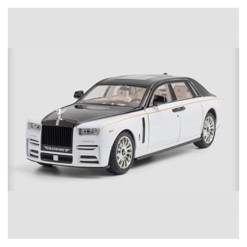 Druckguss 1:24 for Rolls-Royce Phantom Legierung Simulation Auto Modell Sound Und Licht Pull-Back Miniatur Modell Sammlung Ornamente(White and Black) von EXYFRUX