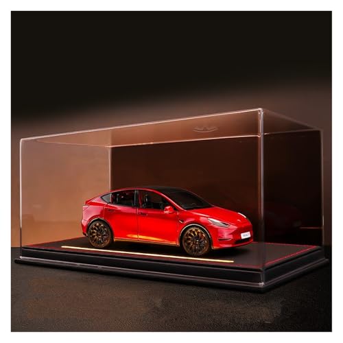 Druckguss 1:24 for Tesla Model Y Serie Legierungsautomodell Simulation Ton Und Licht Pullback-Auto Fahrzeugmodell Mit Vollständig Geöffneter Tür(Red) von EXYFRUX