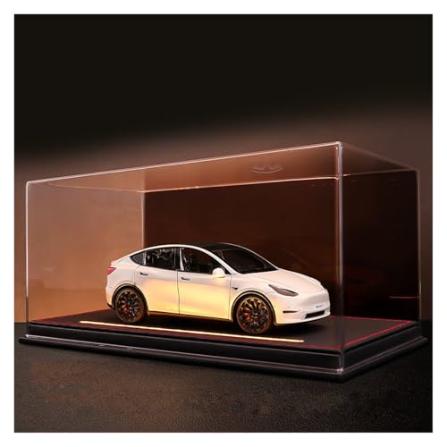 Druckguss 1:24 for Tesla Model Y Serie Legierungsautomodell Simulation Ton Und Licht Pullback-Auto Fahrzeugmodell Mit Vollständig Geöffneter Tür(White) von EXYFRUX