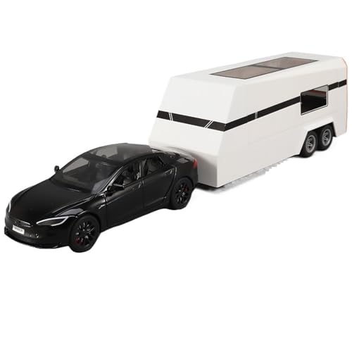 Druckguss 1:24 for Tesla Modell Y/X/S RV Simulation Legierung Automodell Sound Und Licht Vollständig Geöffnete Tür Miniaturfahrzeugmodellsammlung(Model S Black) von EXYFRUX
