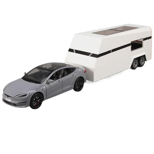 Druckguss 1:24 for Tesla Modell Y/X/S RV Simulation Legierung Automodell Sound Und Licht Vollständig Geöffnete Tür Miniaturfahrzeugmodellsammlung(Model S Gray) von EXYFRUX