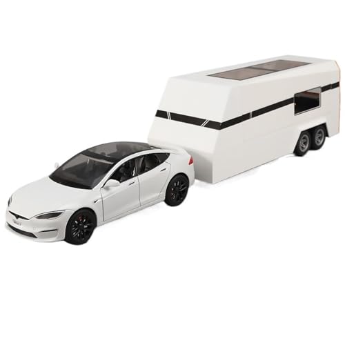 Druckguss 1:24 for Tesla Modell Y/X/S RV Simulation Legierung Automodell Sound Und Licht Vollständig Geöffnete Tür Miniaturfahrzeugmodellsammlung(Model S White) von EXYFRUX