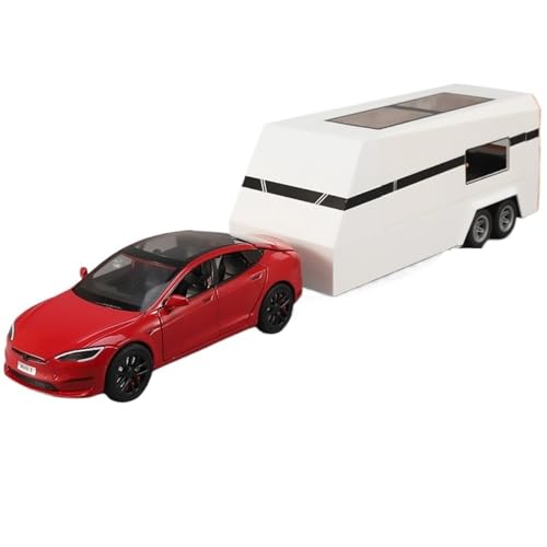 Druckguss 1:24 for Tesla Modell Y/X/S RV Simulation Legierung Automodell Sound Und Licht Vollständig Geöffnete Tür Miniaturfahrzeugmodellsammlung(Model S red) von EXYFRUX