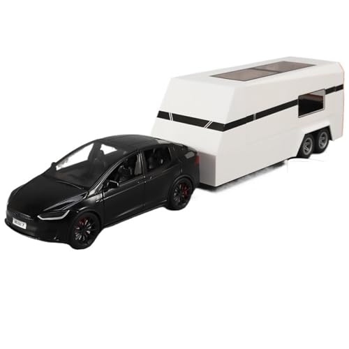 Druckguss 1:24 for Tesla Modell Y/X/S RV Simulation Legierung Automodell Sound Und Licht Vollständig Geöffnete Tür Miniaturfahrzeugmodellsammlung(Model X Black) von EXYFRUX