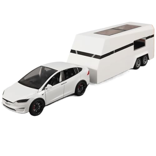 Druckguss 1:24 for Tesla Modell Y/X/S RV Simulation Legierung Automodell Sound Und Licht Vollständig Geöffnete Tür Miniaturfahrzeugmodellsammlung(Model X White) von EXYFRUX