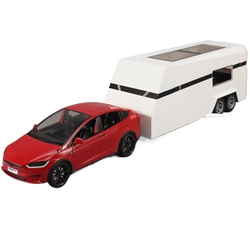 Druckguss 1:24 for Tesla Modell Y/X/S RV Simulation Legierung Automodell Sound Und Licht Vollständig Geöffnete Tür Miniaturfahrzeugmodellsammlung(Model X red) von EXYFRUX